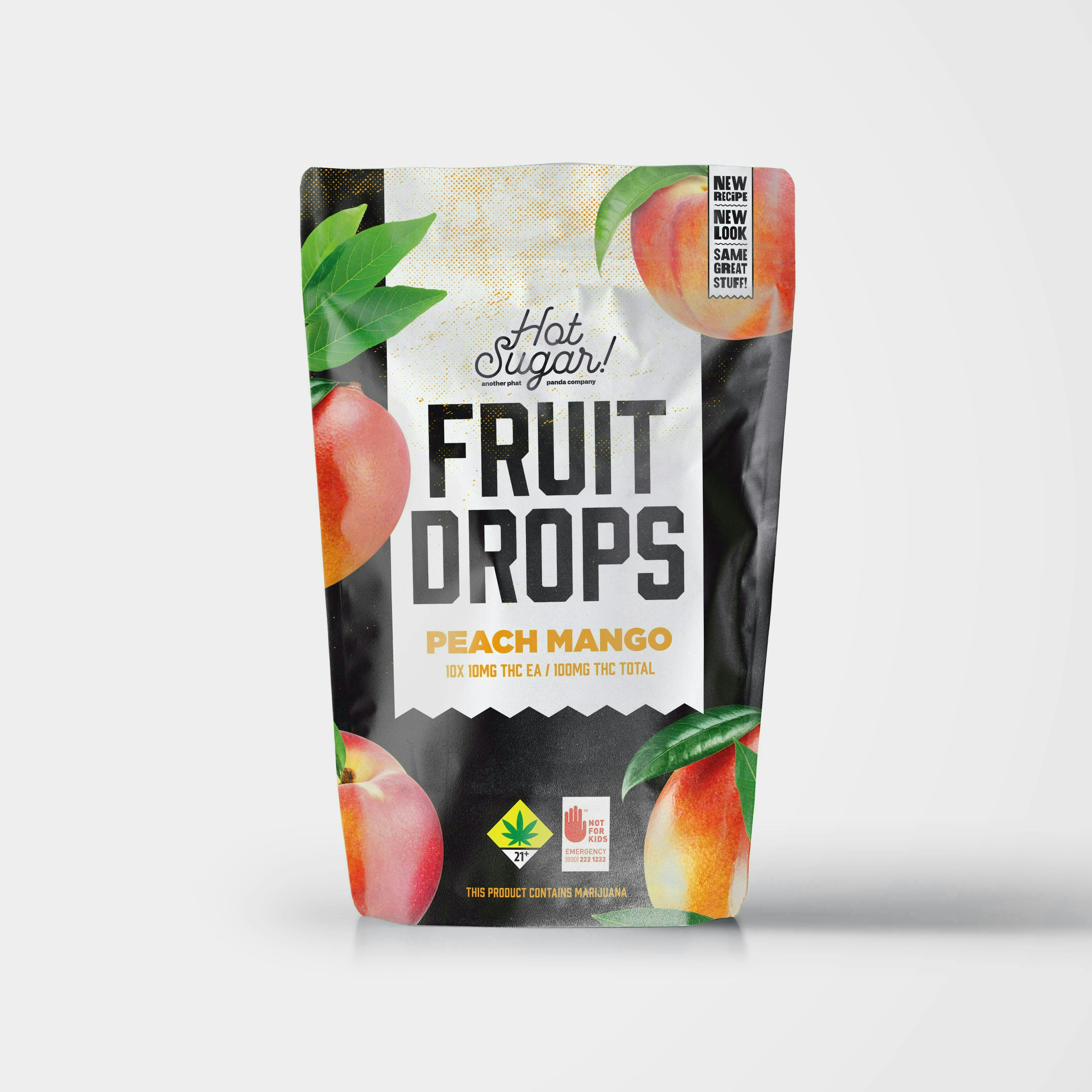 Hot Sugar! - Hot Sugar! | Fruit Drops | Peach Mango Gummies | 100mg | 10ct | 10mg/ea. - 1