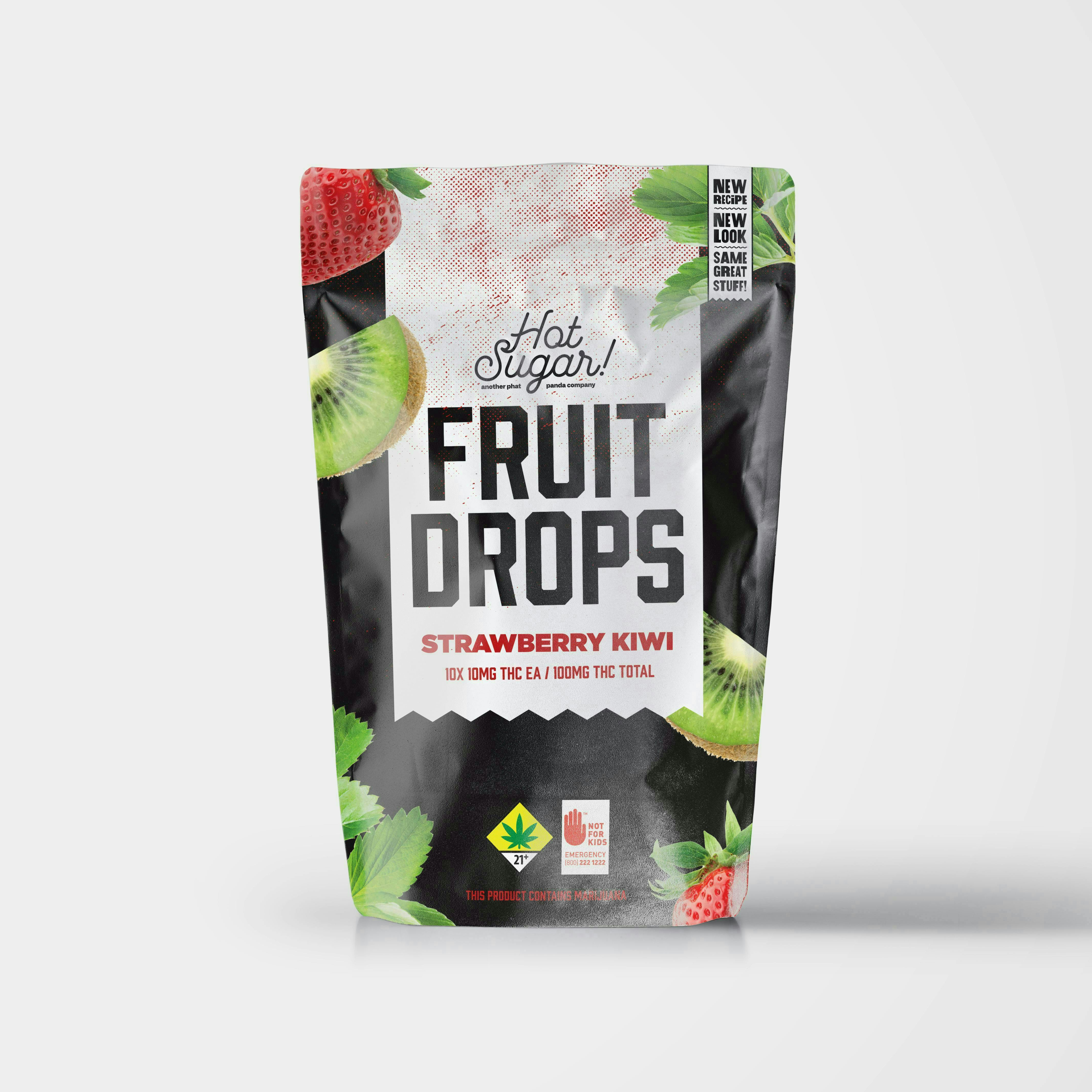 Hot Sugar! - Fruit Drops | Strawberry Kiwi Gummies | 100mg | 10ct | 10mg/ea. - 1