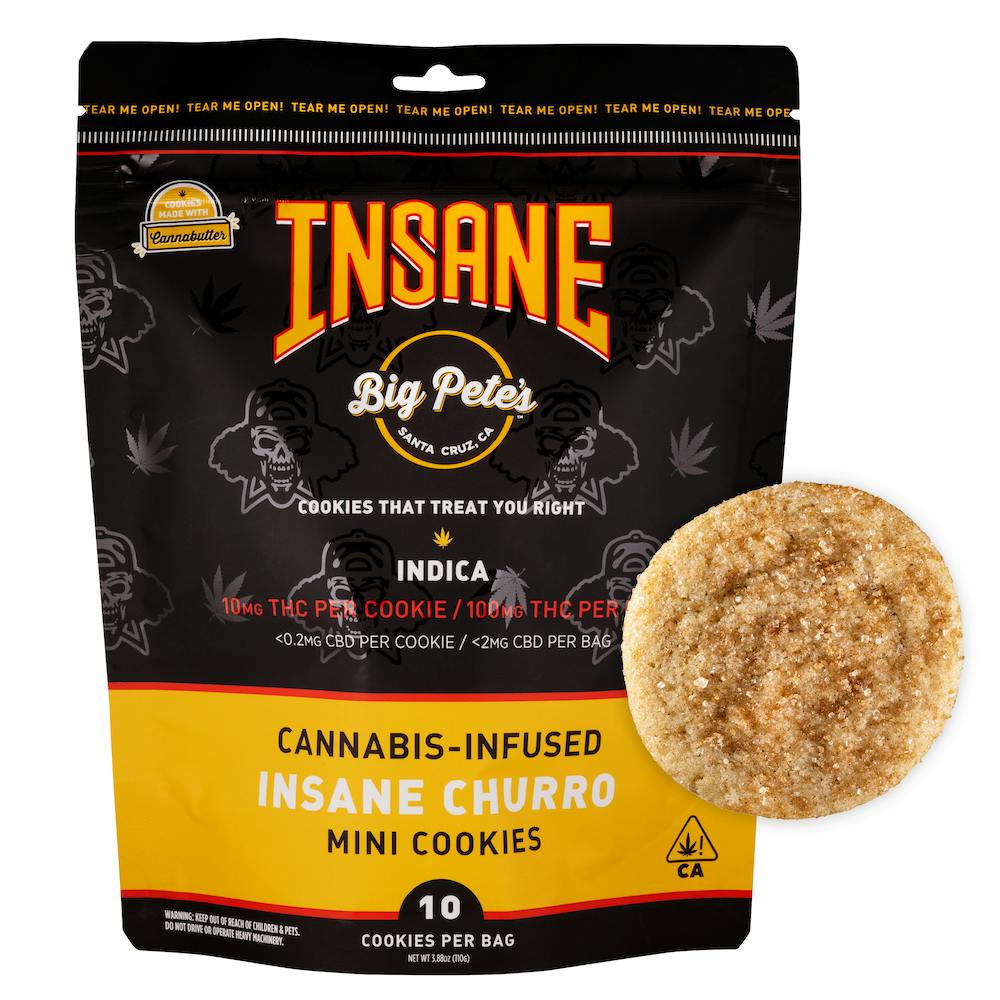 Big Pete's Treats - Insane Churro Cookies Indica 100mg (10pk) - 1