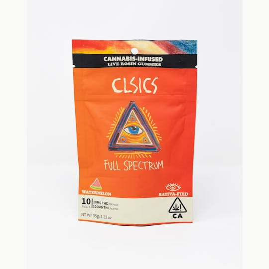 CLSICS Rosin & Rosin Infused Pre Rolls - Watermelon Sativa-fied - 10Pk GUMMIES LIVE ROSIN INFUSED - 1