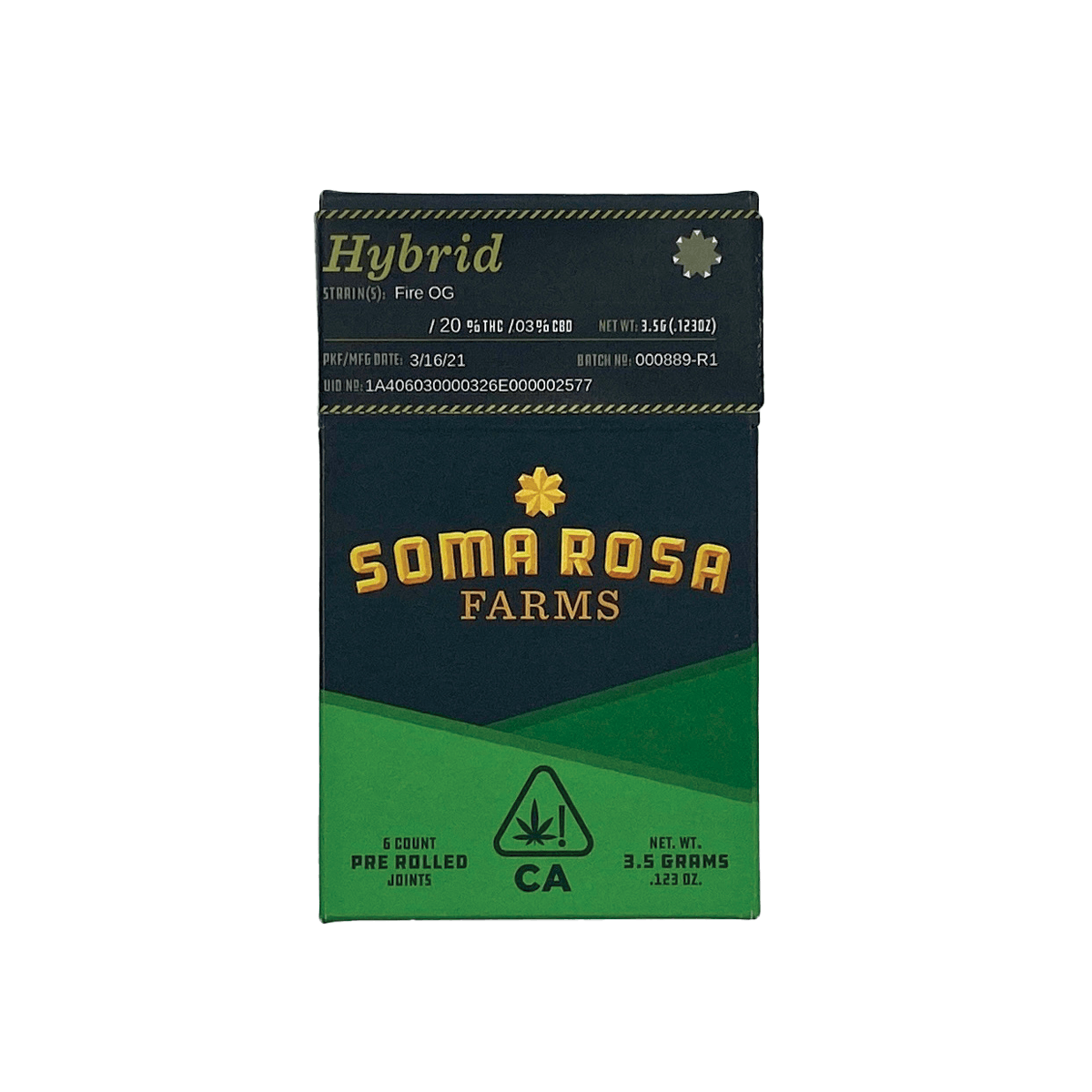 Soma Rosa Farms - Fire OG - 6 pack prerolls - 1