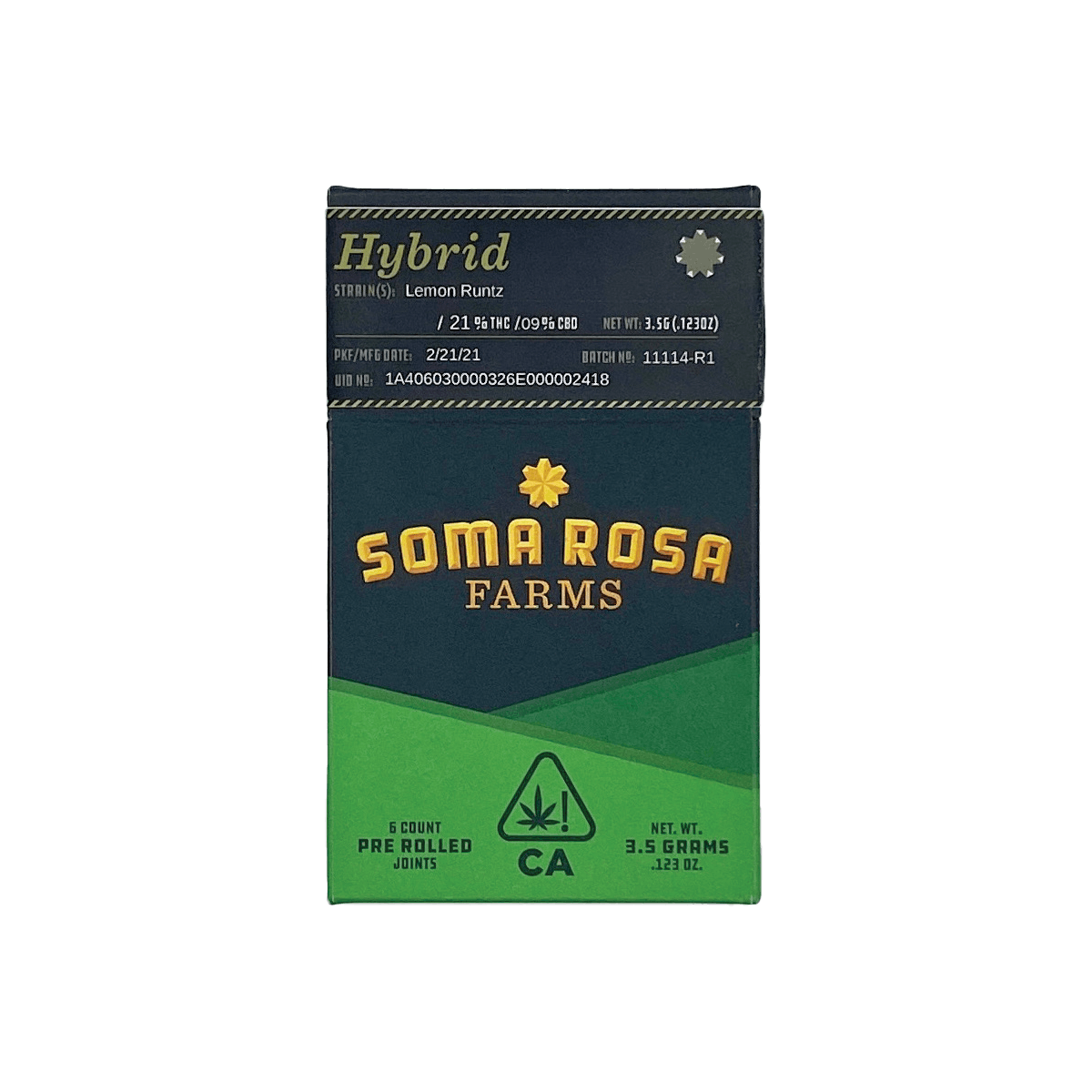 Soma Rosa Farms - Lemon Runtz - 6 pack prerolls - 1