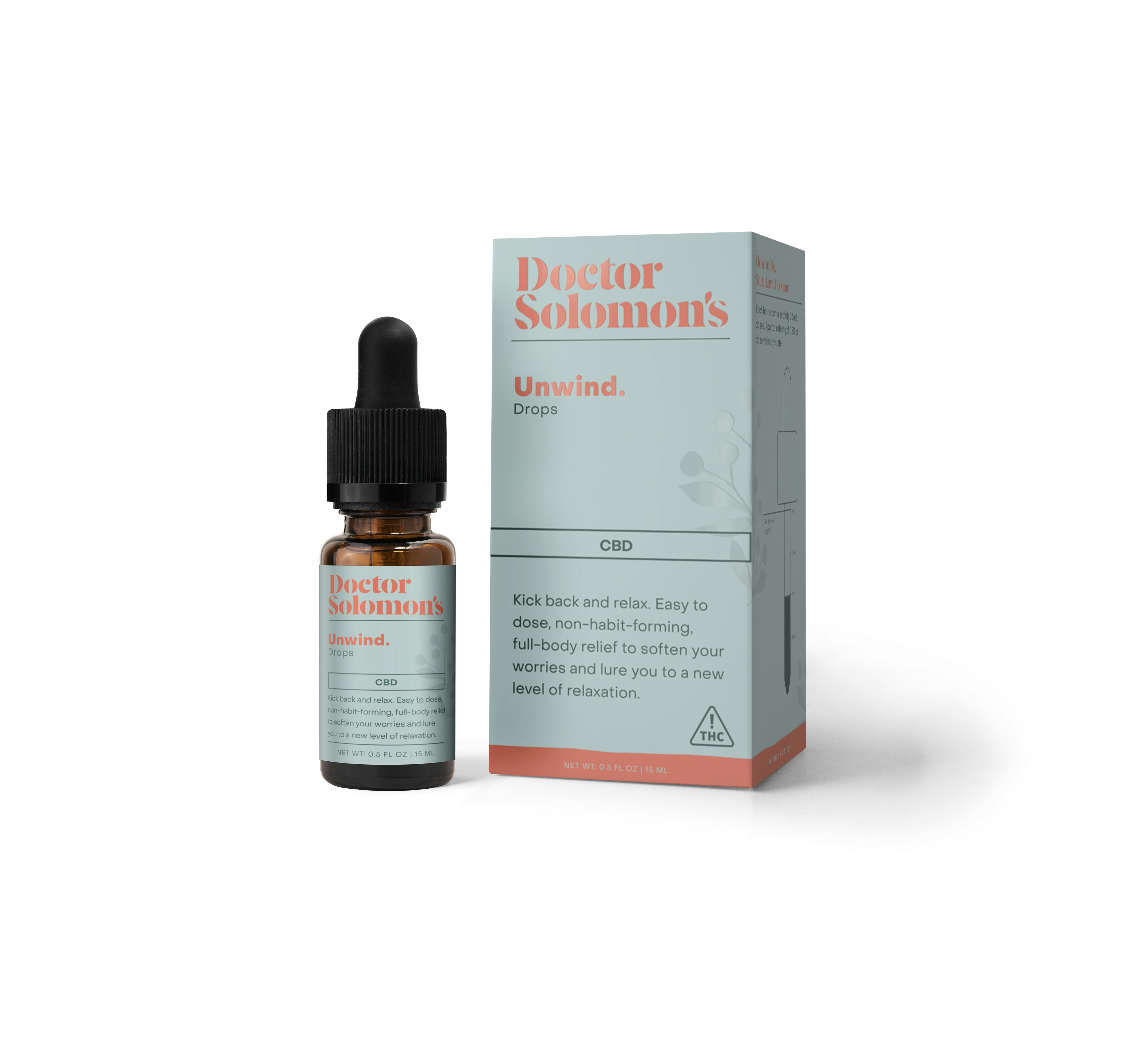 Doctor Solomon's - Doctor Solomon's Unwind CBD Rich Drops 500mg CBD 50mg THC - 1