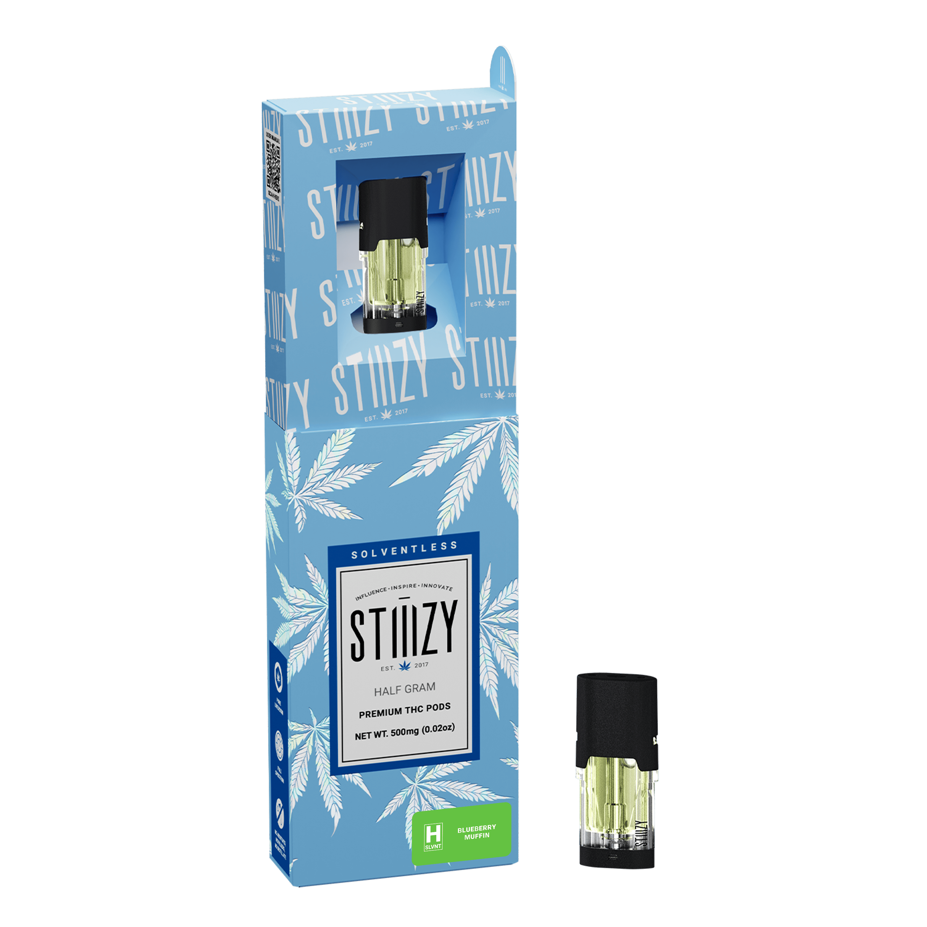 STIIIZY - Vape Cartridge - BLUEBERRY MUFFIN .5G Solventless Live Rosin Pod - STIIIZY - 1