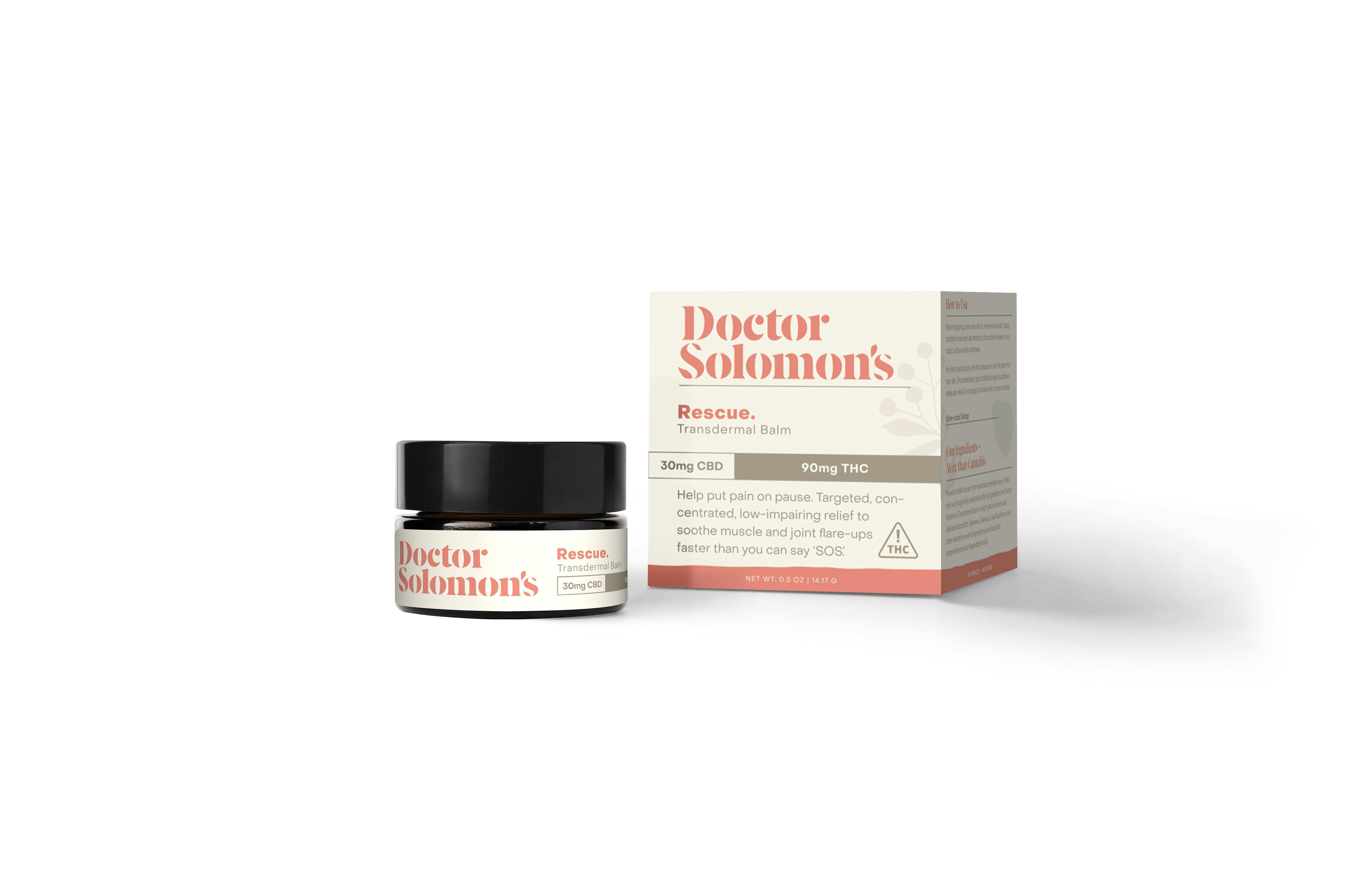 Doctor Solomon's - Doctor Solomon's Rescue THC Rich Transdermal Balm 90mg THC 30mg CBD - 1