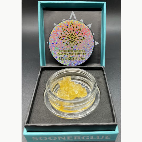 Sooner Glue - Forbidden Fruit x Watermelon Zkittlez 5G Live Resin and Sauce - 1
