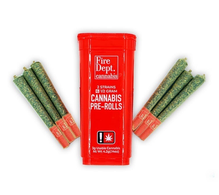 Fire Dept. Cannabis - 6 Pack 1/2g Prerolls - Pink Lemonade/Original Glue - 1