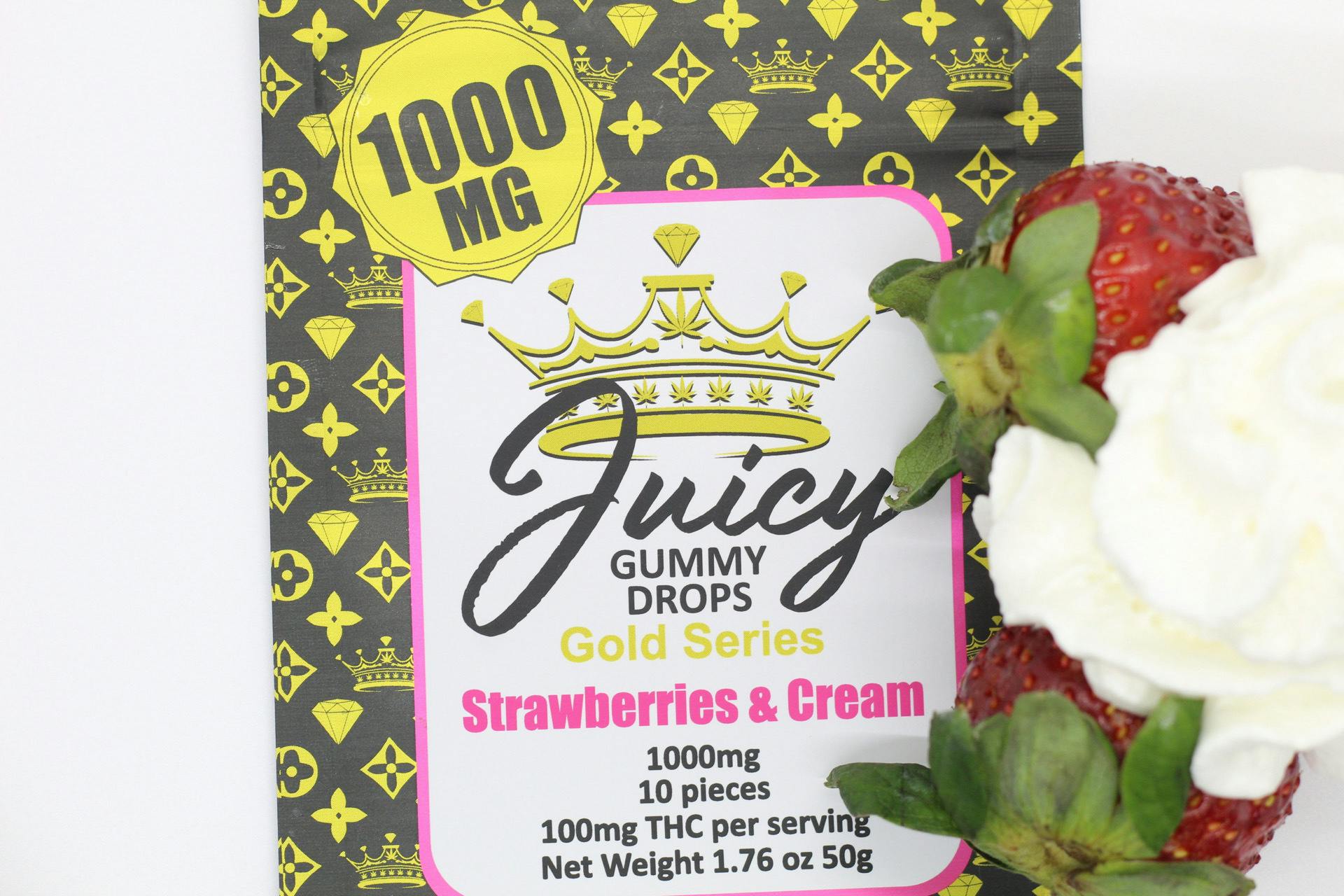 Juicy Gummy Drops - Strawberries & Cream - 1000mg - 1