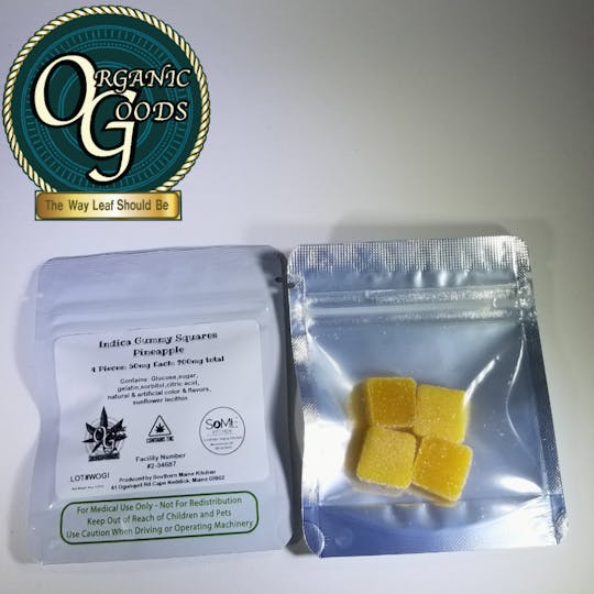 Organic Goods - 200mg Indica Pineapple Gummy Squares - 1