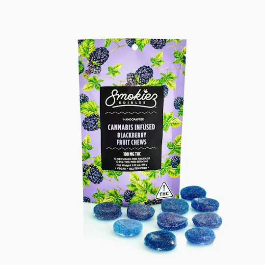 Smokiez Edibles - Sour Blackberry Fruit Chews | 100mg | 10ct | 10mg/ea - 1