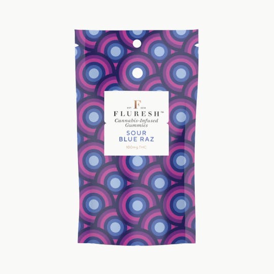 Fluresh - Fluresh Cannabis-Infused Gummies: Sour Blue Raz - 1