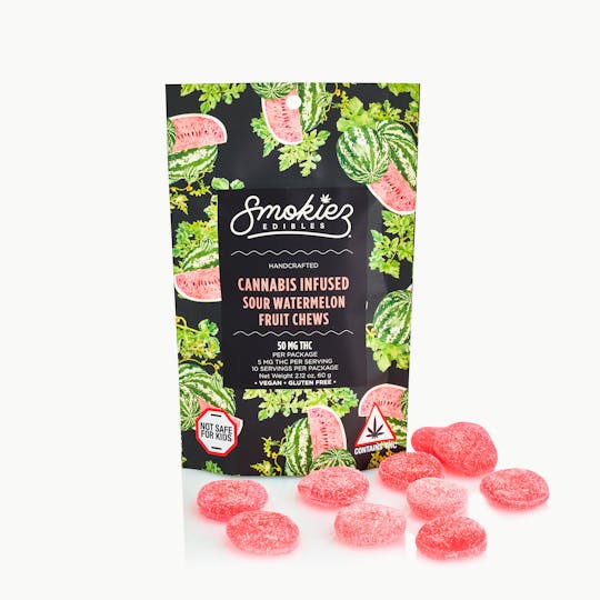 Smokiez Edibles - Sour Watermelon Fruit Chews - 50mg THC - MA - 1