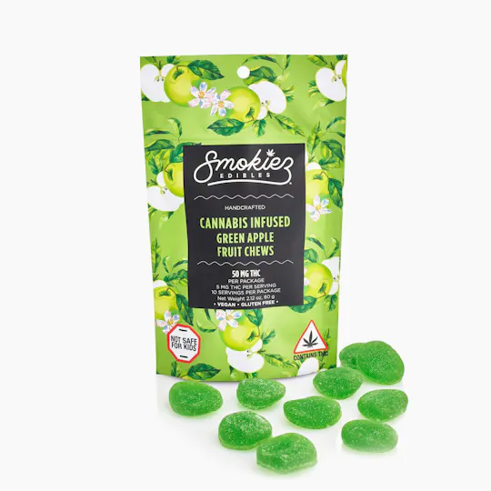 Smokiez Edibles - Green Apple Fruit Chews | 50mg | 10ct | 5mg/ea - 1
