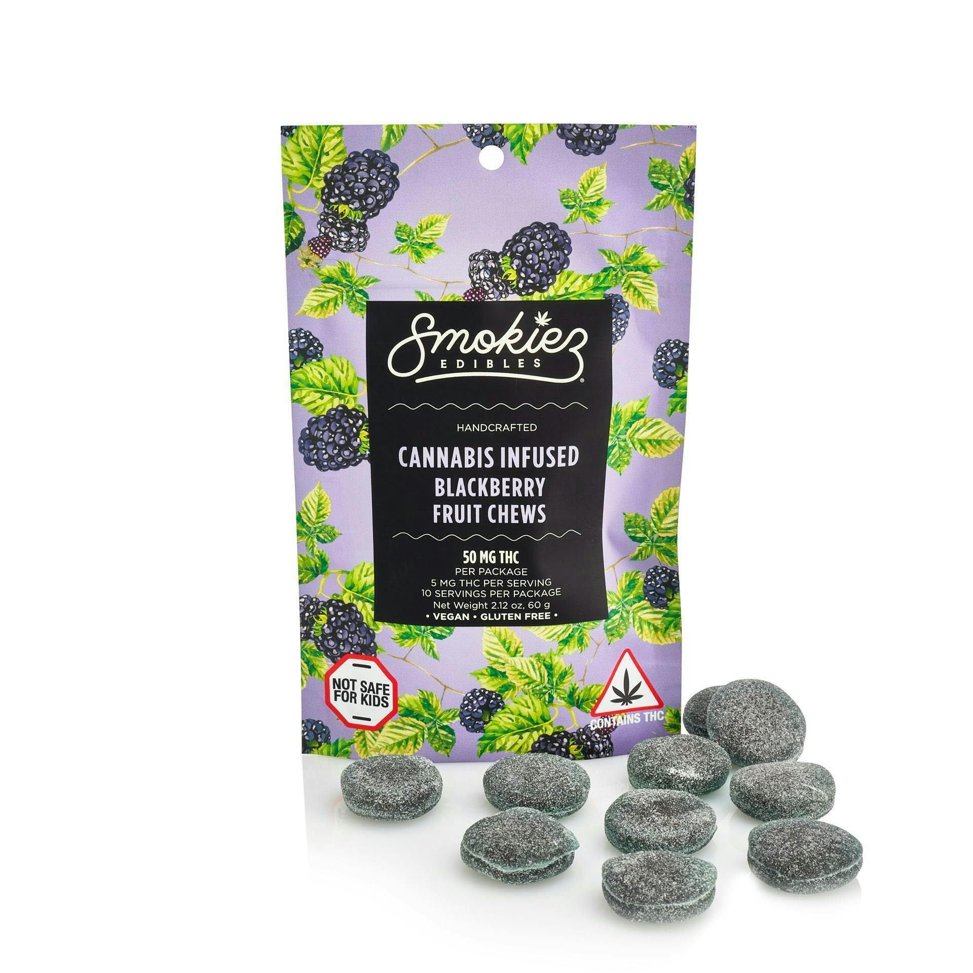 Smokiez Edibles - Blackberry Fruit Chews | 50mg | 10ct | 5mg/ea - 1