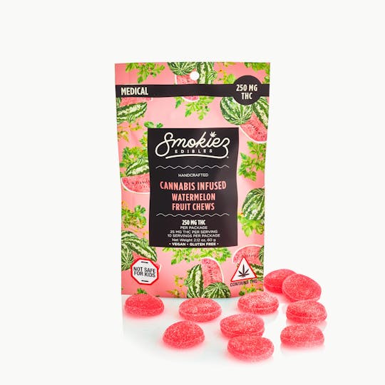 Smokiez Edibles - Watermelon Fruit Chews - 250mg THC - MA - 1