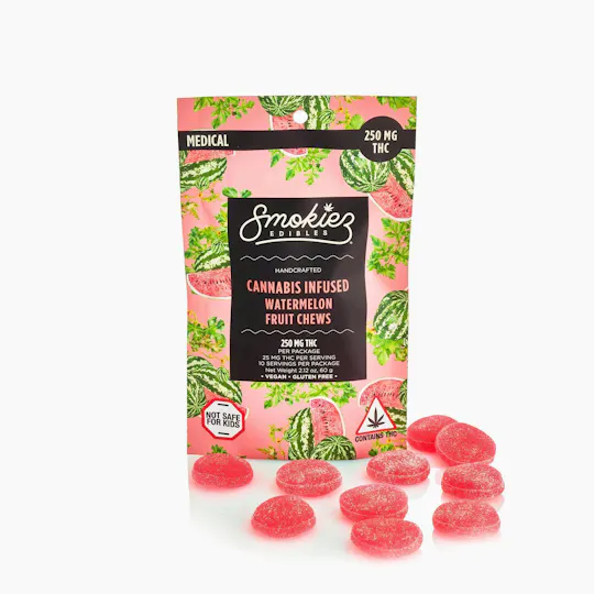 Smokiez Edibles - Watermelon Fruit Chews | 250mg | 10ct | 25mg/ea - 1