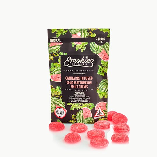 Smokiez Edibles - Sour Watermelon Fruit Chews - 250mg THC - MA - 1