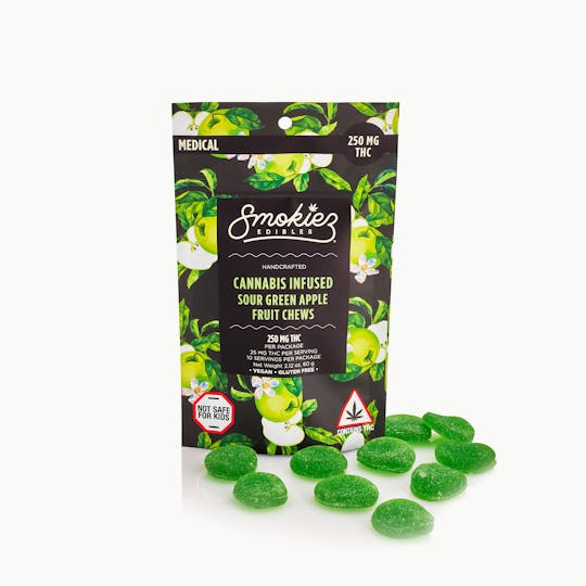Smokiez Edibles - Sour Green Apple Fruit Chews - 250mg THC - MA - 1