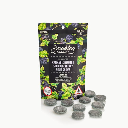 Smokiez Edibles - Sour Blackberry Fruit Chews - 250mg THC - MA - 1