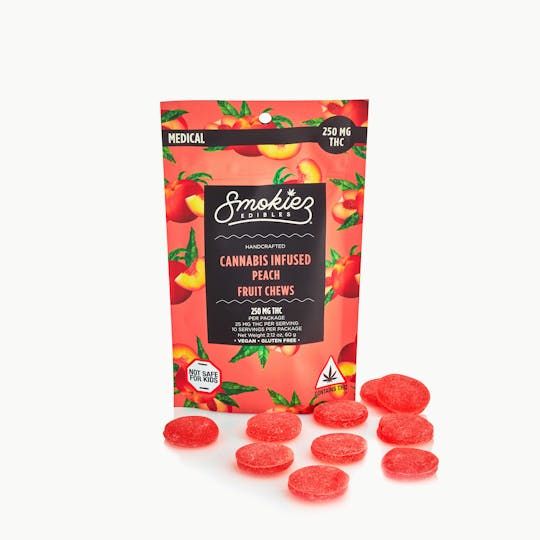 Smokiez Edibles - Peach Fruit Chews - 250mg THC - MA - 1