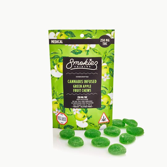 Smokiez Edibles - Green Apple Fruit Chews - 250mg THC - MA - 1