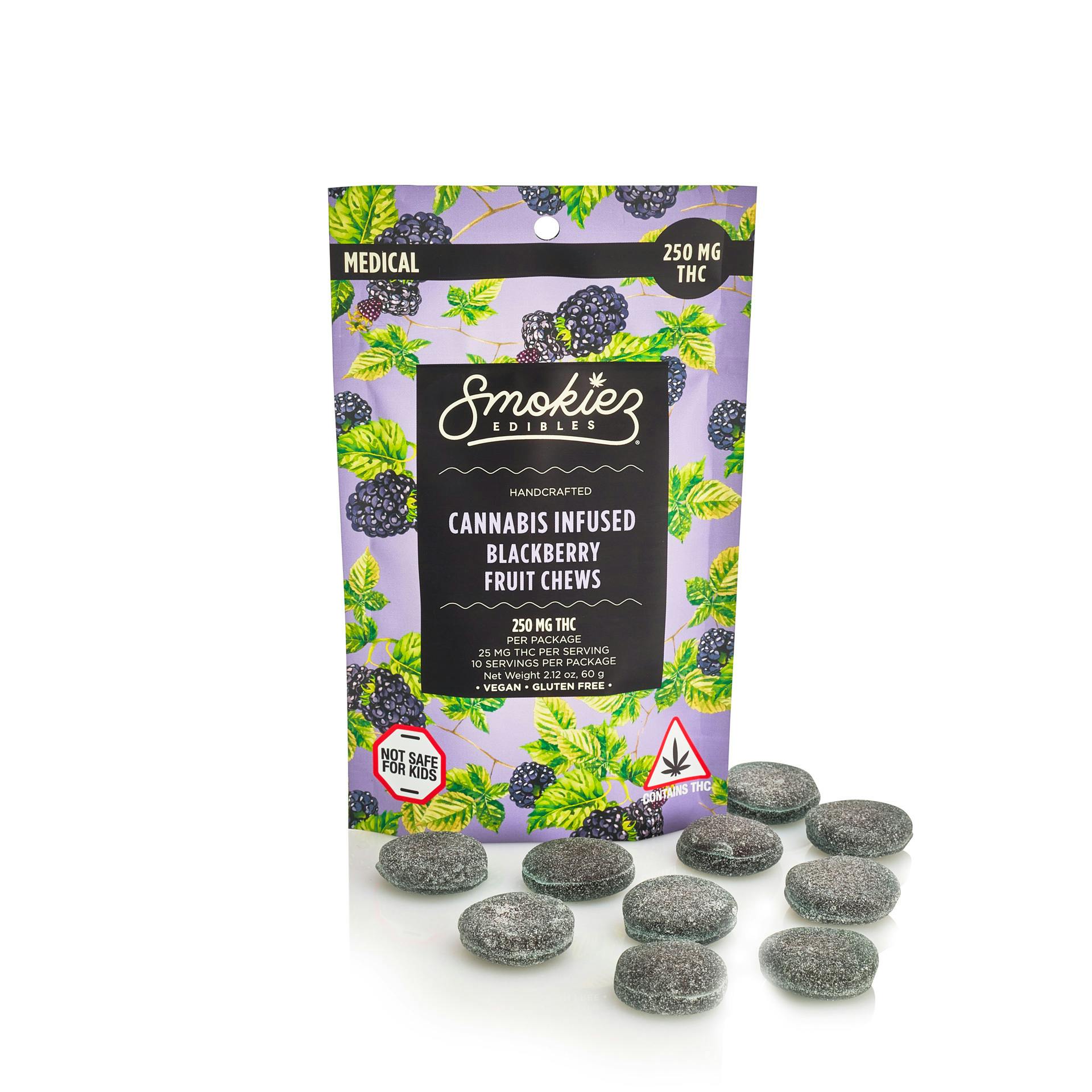 Smokiez Edibles - Blackberry Fruit Chews - 250mg THC - MA - 1