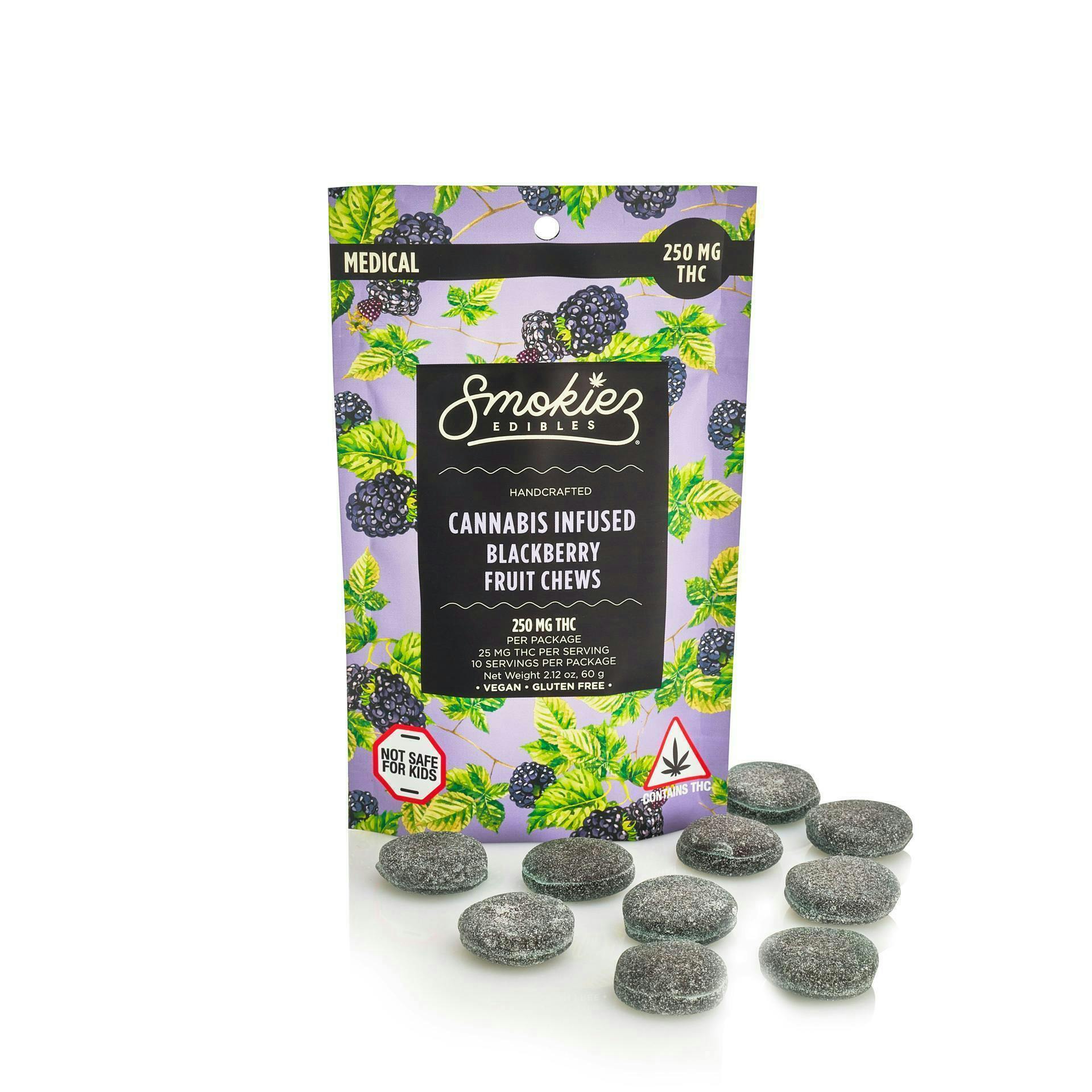 Smokiez Edibles - Blackberry Fruit Chews | 250mg | 10ct | 25mg/ea - 1