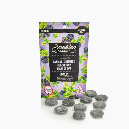 Smokiez Edibles - Blackberry Fruit Chews | 250mg | 10ct | 25mg/ea - 1