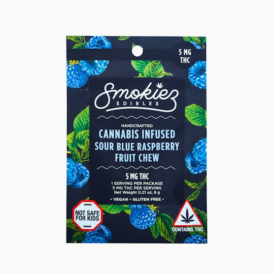 Smokiez Edibles - Sour Blue Raspberry 5mg THC Single Piece - MA - 1