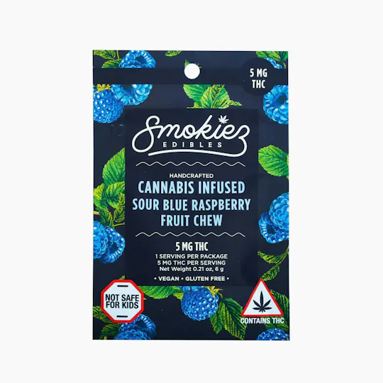 Smokiez Edibles - Sour Blue Raspberry Fruit Chew | 5mg - 1