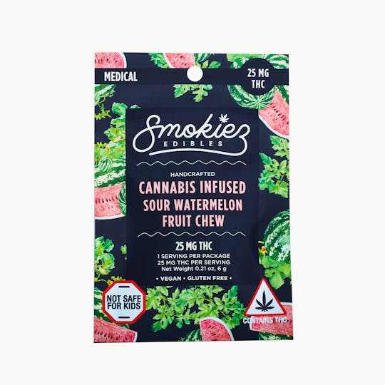 Smokiez Edibles - Sour Watermelon 25mg THC Single Piece - MA - 1