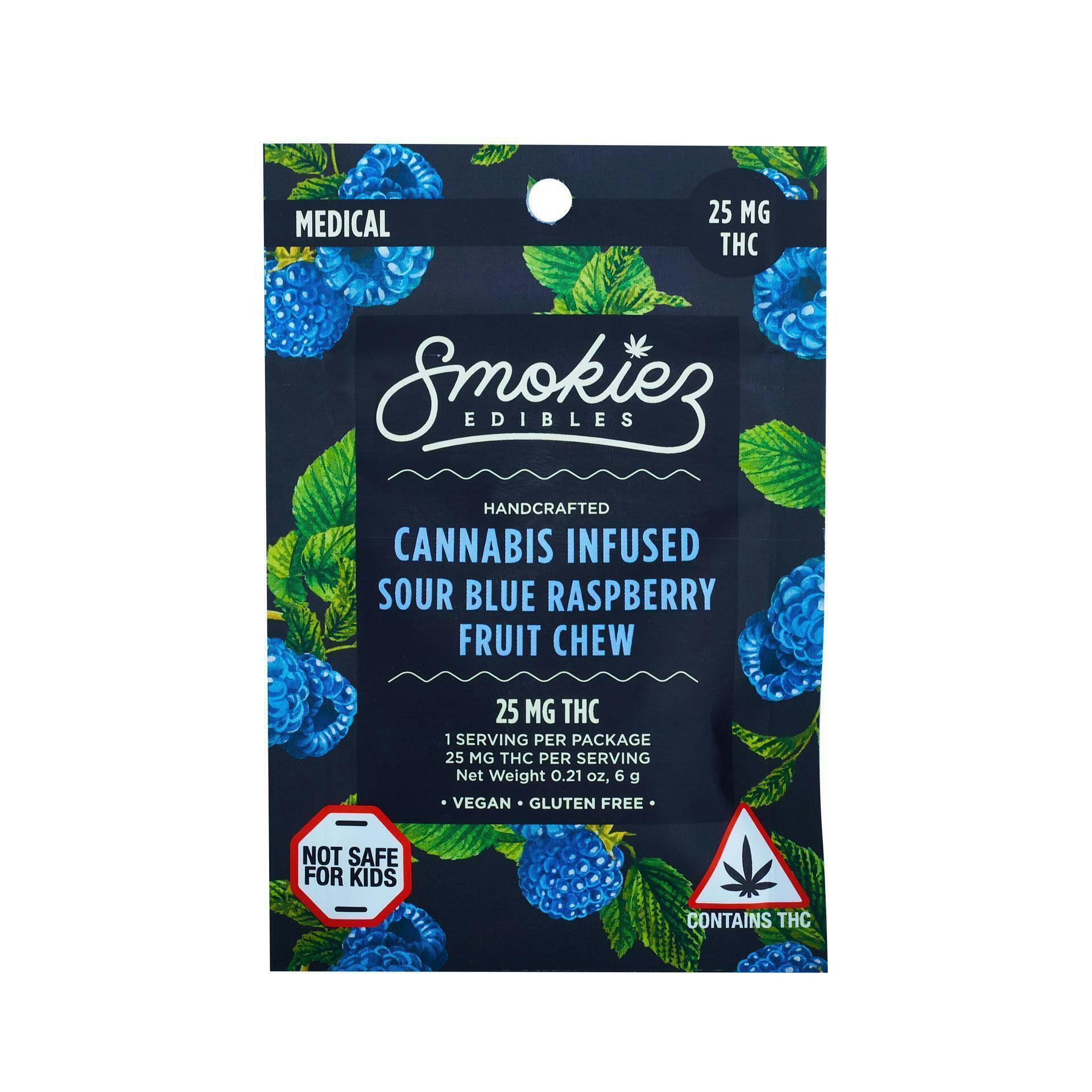 Smokiez Edibles - Sour Blue Raspberry Fruit Chew | 25mg - 1