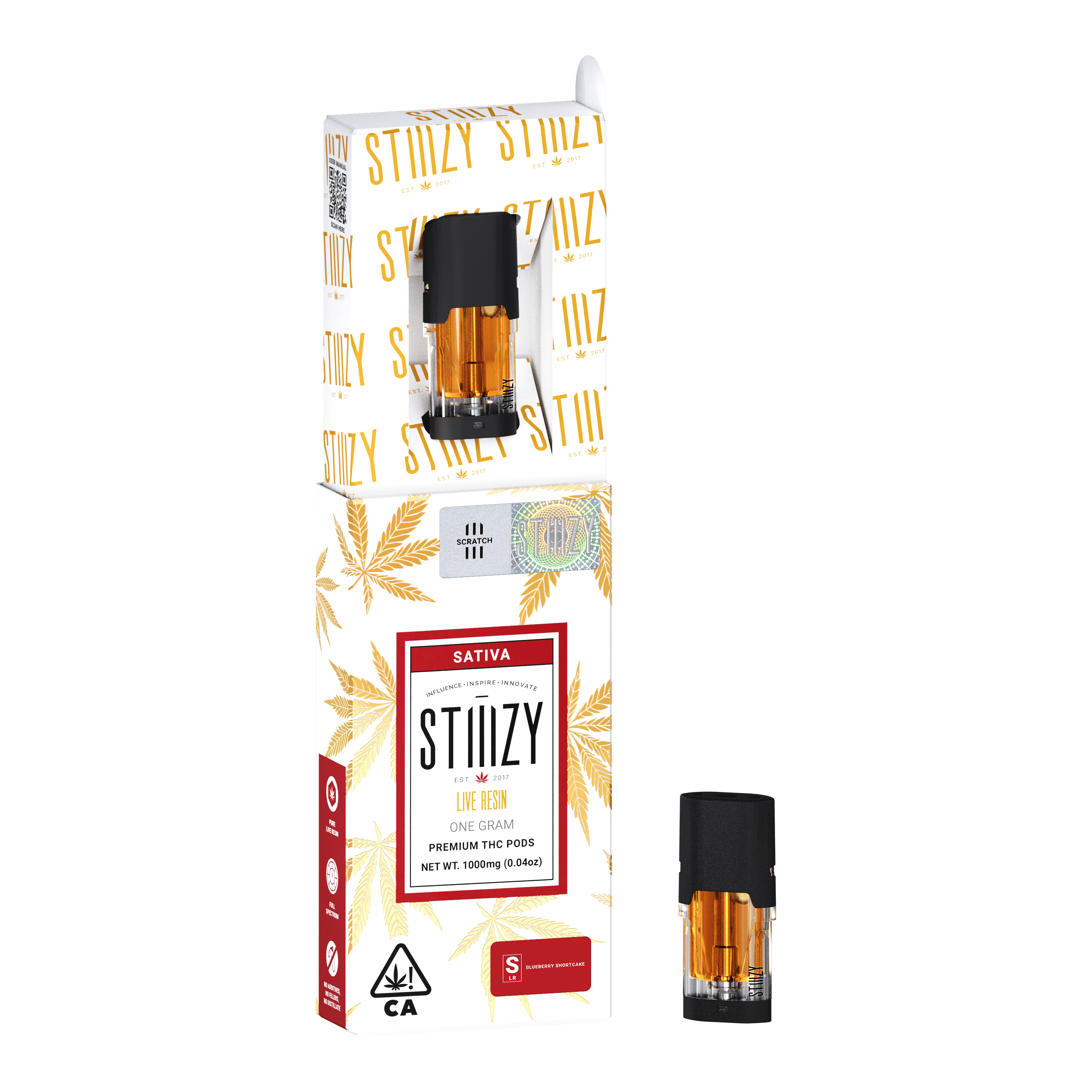 STIIIZY - Vape Cartridge - BLUEBERRY SHORTCAKE 1G Live Resin Pod - STIIIZY - 1