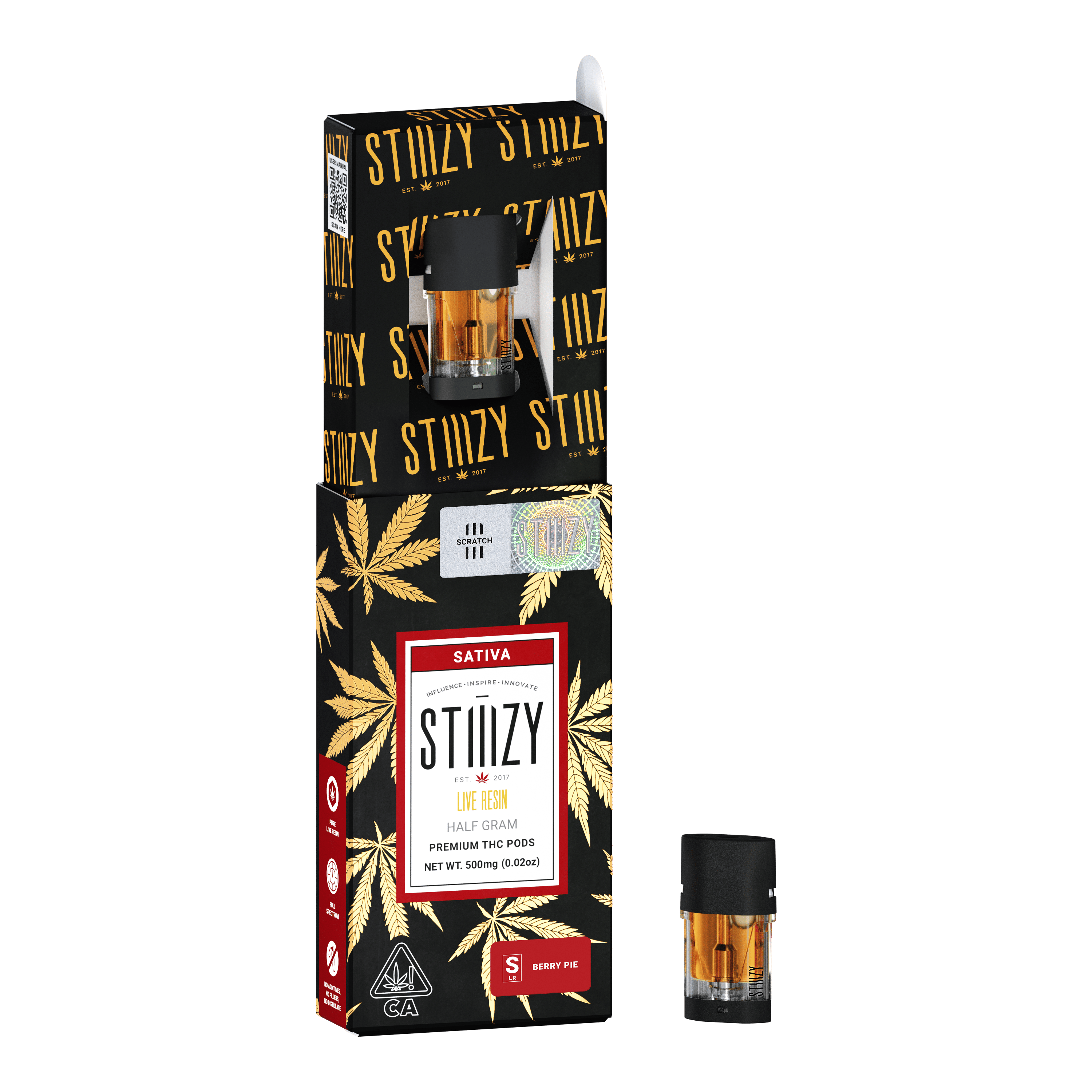 STIIIZY - Vape Cartridge - BERRY PIE .5G Live Resin Pod - STIIIZY - 1