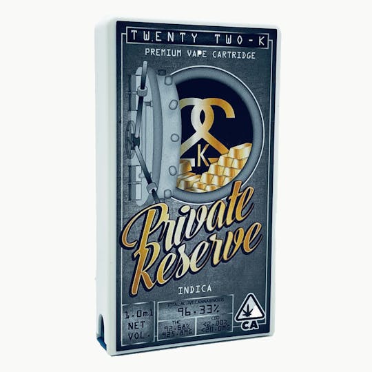 Twenty Two K / 22k - 22K - Private Reserve - Cartridge - 1.0ml - 1