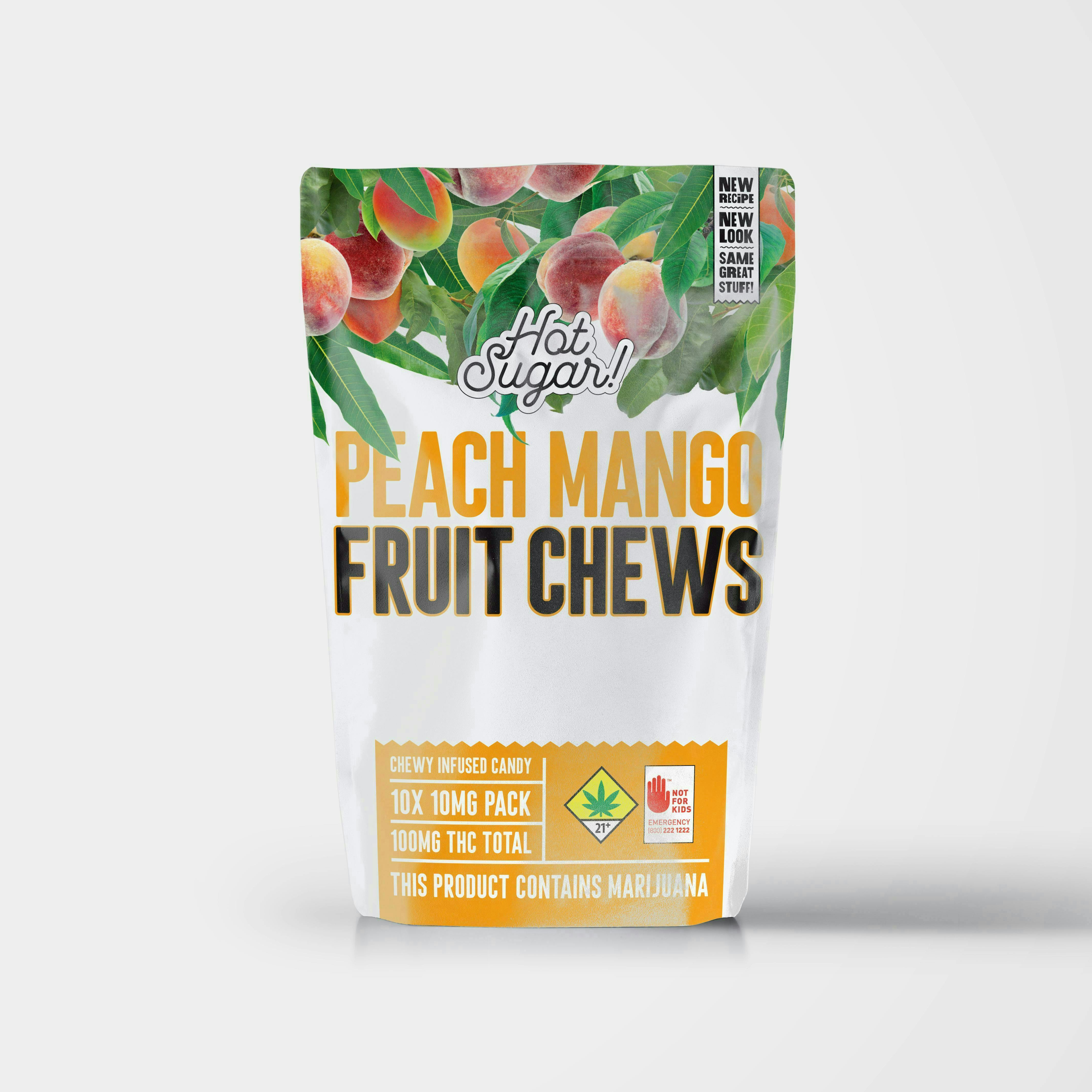 Hot Sugar! - Hot Sugar! | Fruit Chews | Peach Mango Edibles | 100mg | 10ct | 10mg/ea. - 1