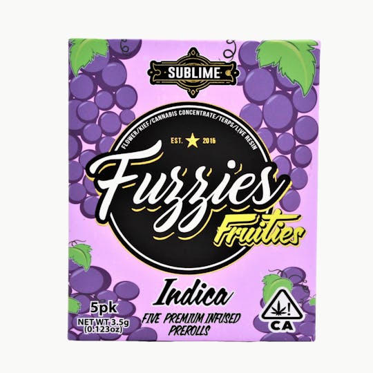 Sublime - Fruity Fuzzies - Grape Ape 3.5g (5 Pack) (Indica) - 1