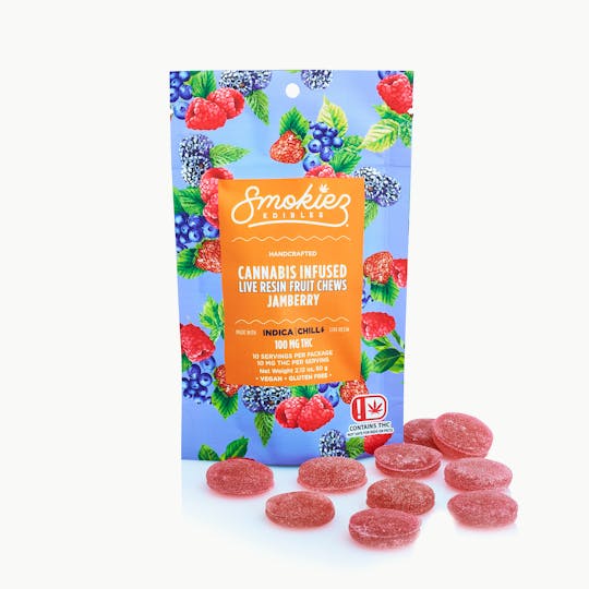 Smokiez Edibles - Jamberry Indica 100mg Live Resin Fruit Chews - OK - 1