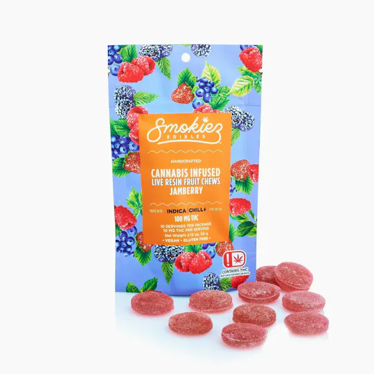 Smokiez Edibles - Jamberry Live Resin Fruit Chews | 100mg | 10ct | 10mg/ea - 1