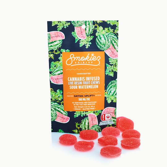 Smokiez Edibles - Sour Watermelon Sativa 100mg Live Resin Fruit Chews - OK - 1