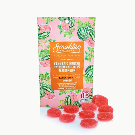 Smokiez Edibles - Watermelon Sativa 100mg Live Resin Fruit Chews - OK - 1