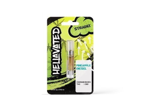 Hellavated - Pineapple Diesel Strainz Cartridge 1g - 1