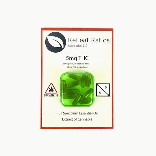 ReLeaf Ratios - 5mg THC Capsules (10 Per Pack) - 1