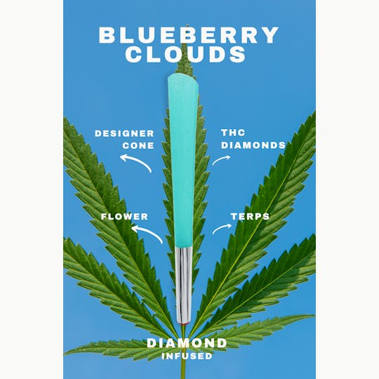 ROLLY - Blueberry Clouds (1G) Diamond Infused Pre-Roll - 1