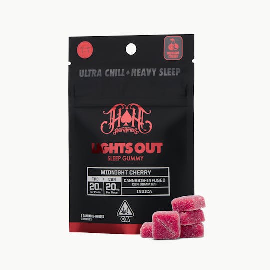 Heavy Hitters - Midnight Cherry | Indica -Lights Out CBN Sleep Gummies-100mg THC |100mg CBN - 1