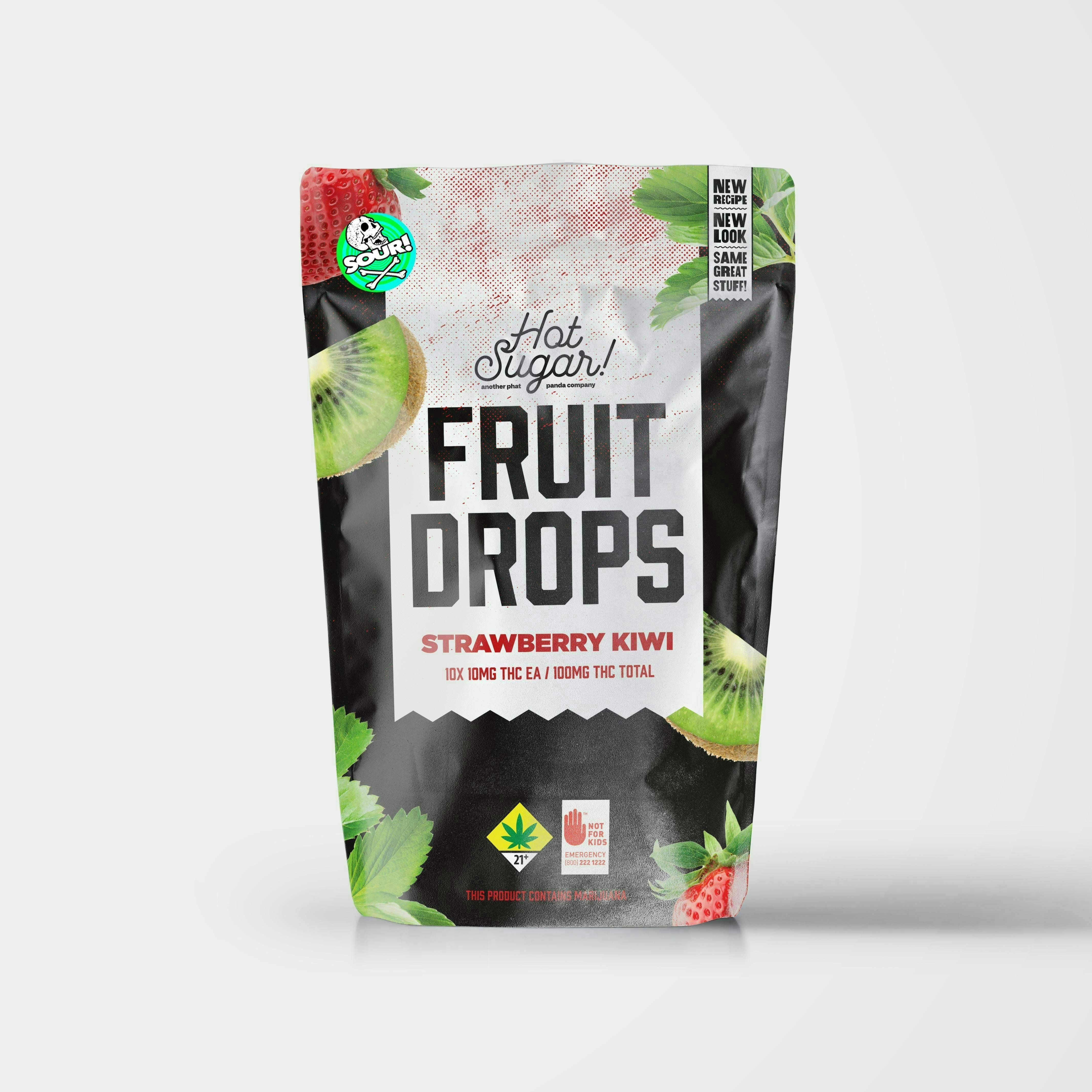 Hot Sugar! - Hot Sugar!| Fruit Drops| Sour Strawberry Kiwi Gummies| 100mg| 10ct| 10mg/ea - 1