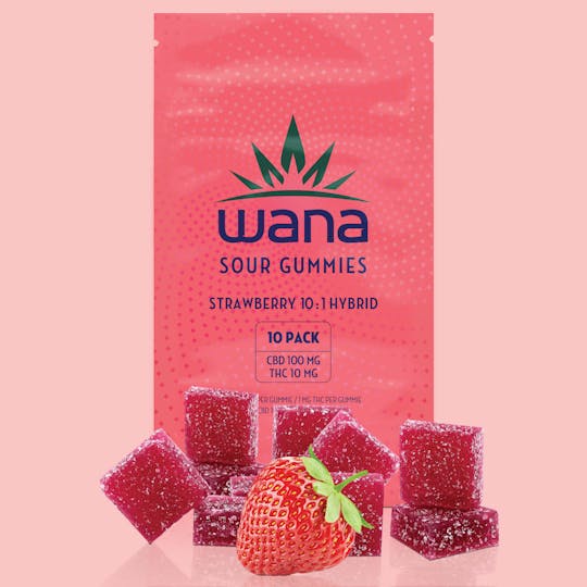 Wana Canada - Wana Sour Gummies Strawberry 10:1 Hybrid - 10pk - 1