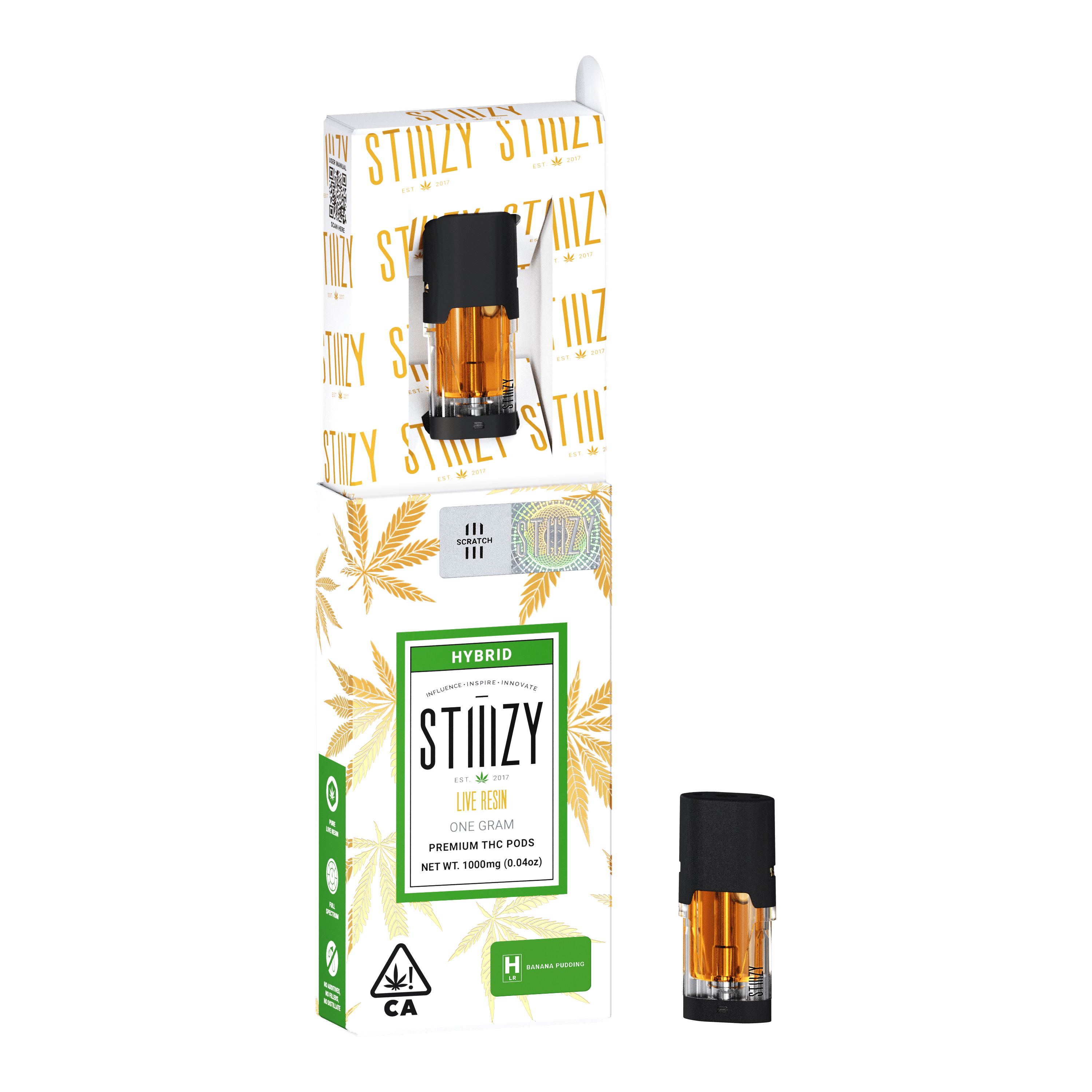 STIIIZY - Vape Cartridge - BANANA PUDDING 1G Live Resin Pod - STIIIZY - 1