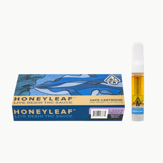 Honeyleaf - BISCOTTI GELATO - 1G LIVE RESIN CARTRIDGE - INDICA - 1