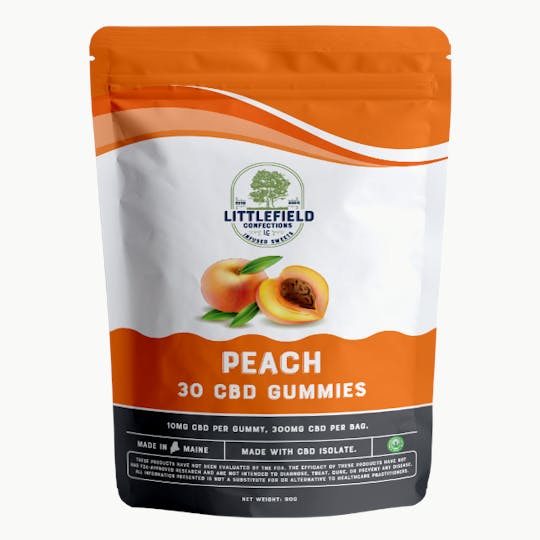 Littlefield Confections - Peach CBD Gummies 10mg/pc 300mg Total - 1